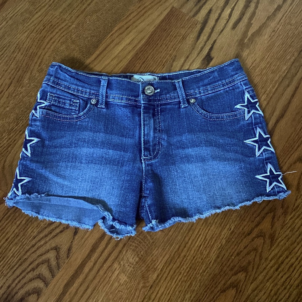 Jordache blue jeans, star shorts